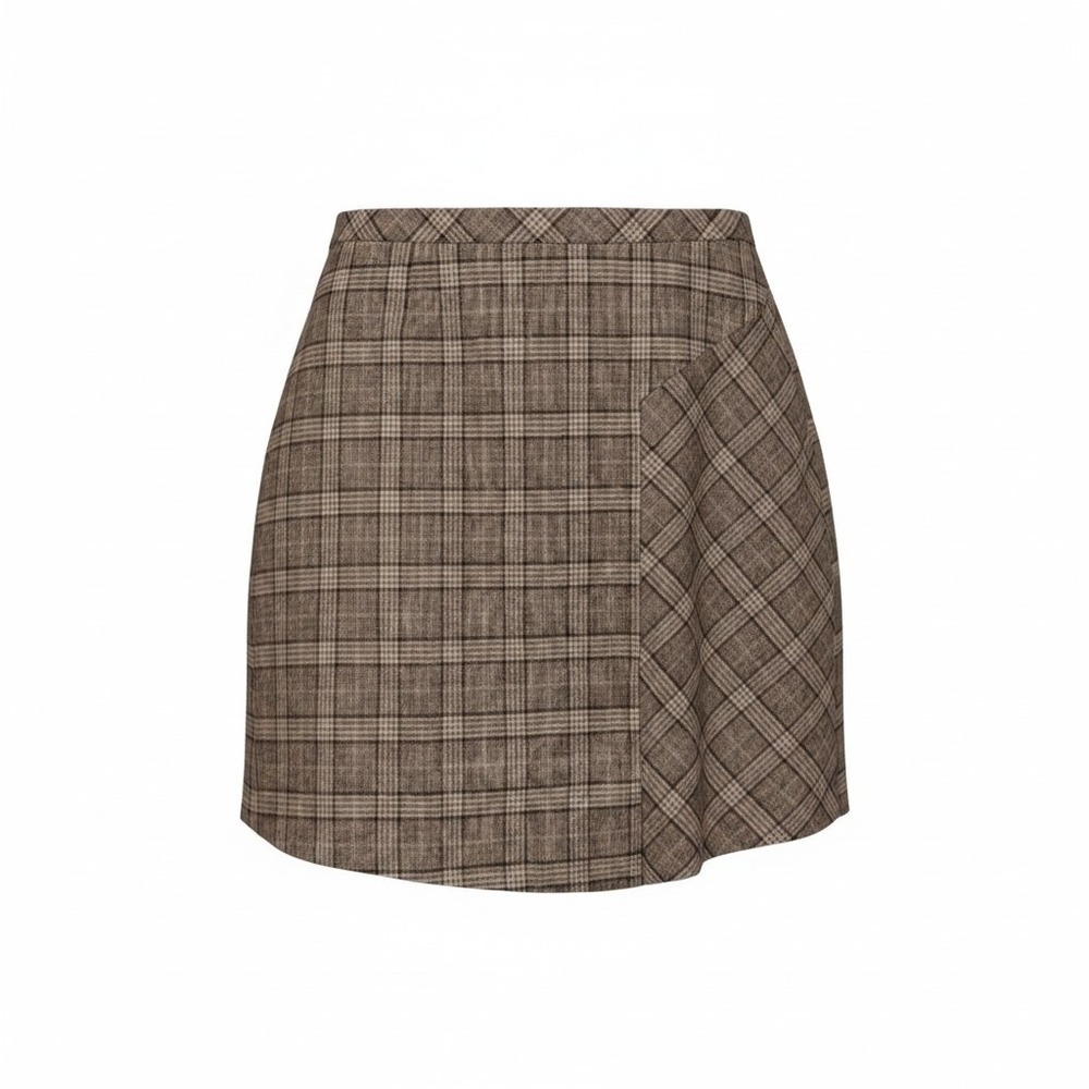 Banana Republic Plaid Skirt Womens 4 Brown Academic Preppy Career A-Line Mini